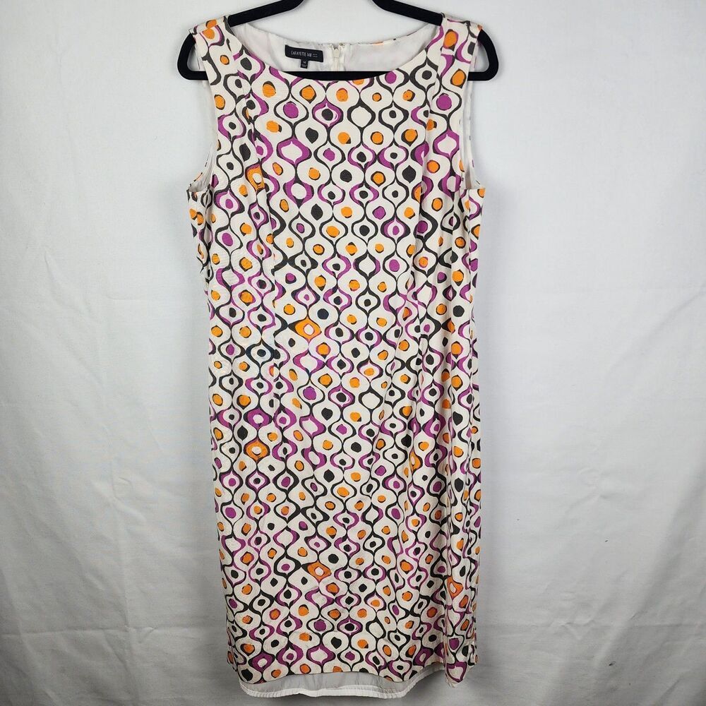 Lafayette 148 New York Sheath Dress Size 14 Retro Spring Wedding Office